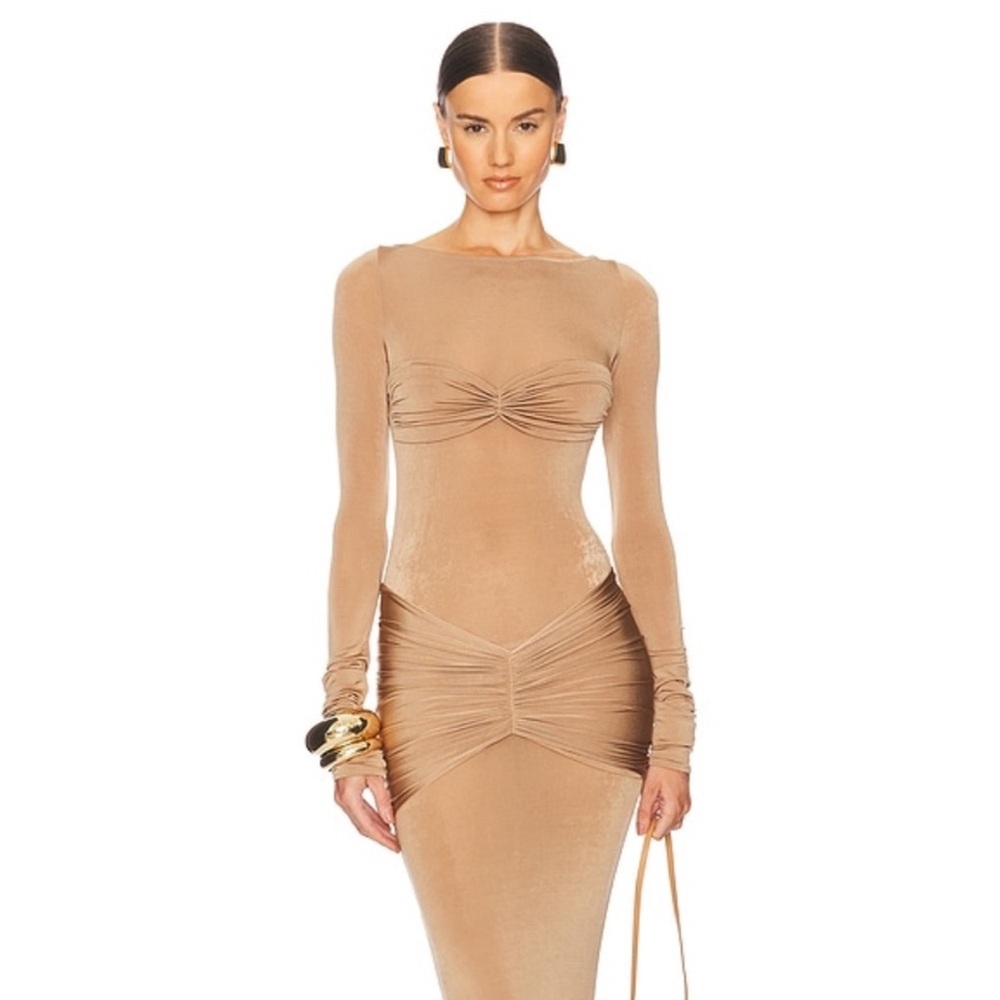 Helsa Josephine Dress in Truffle